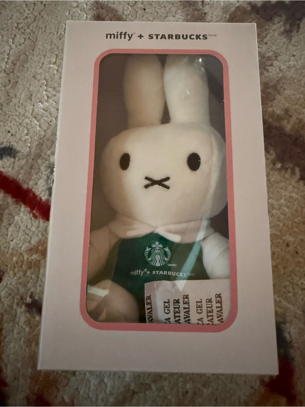 miffy White Plush Bunny with Green Starbucks Apron